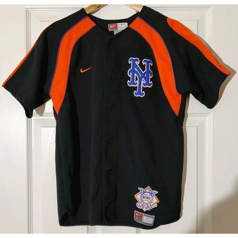 Youth Authentic NIKE New York Mets Carlos Beltran Black National Jersey - M